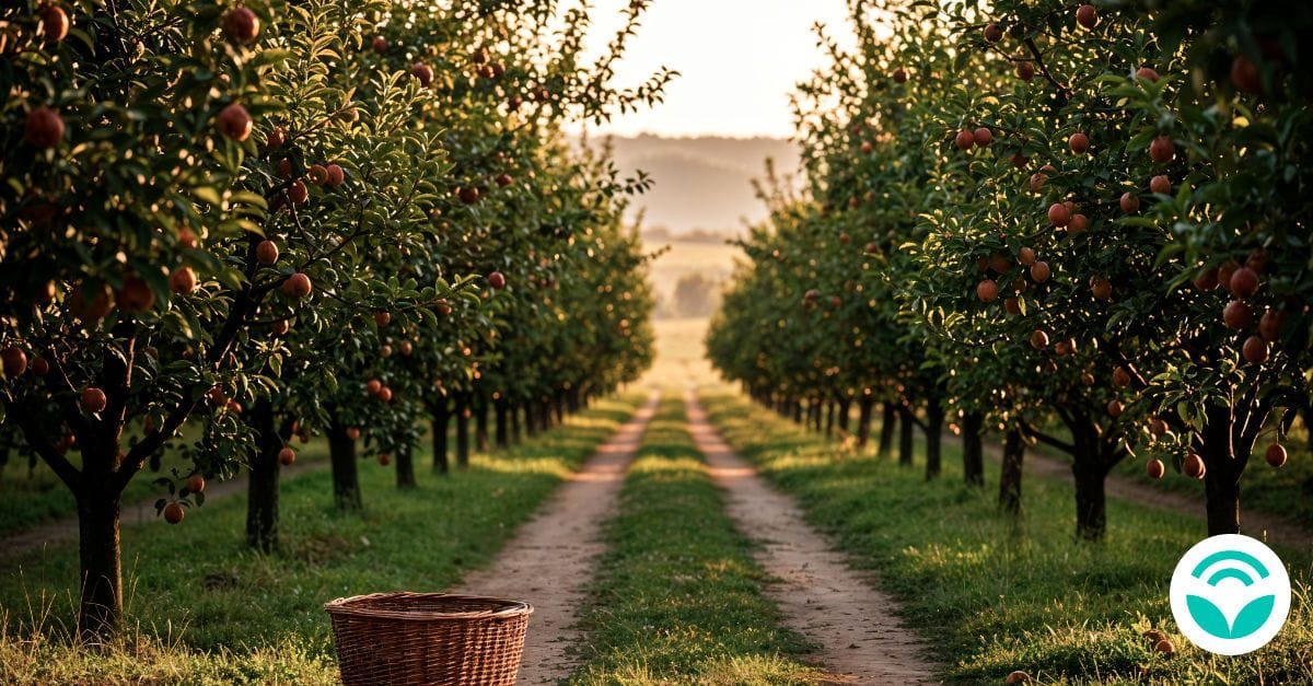 Pomar organizado para uma produção frutícola sustentável